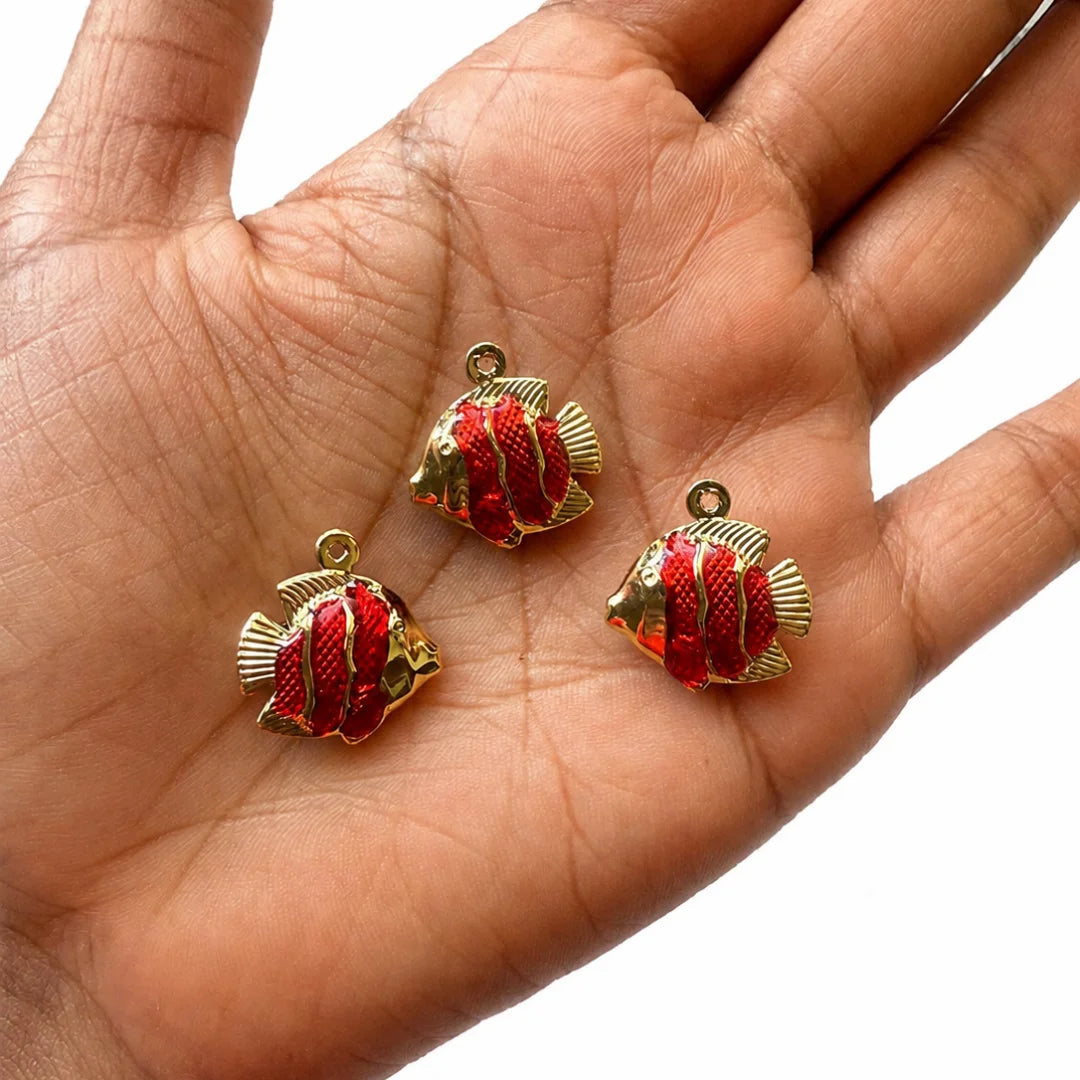 Dainty Fish Charm - Red