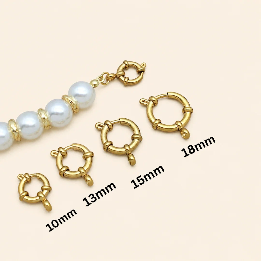 Stainless Steel | Gold Plated Round Ring Clasp