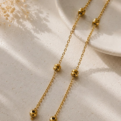 Stainless Steel | Gold Plated Beaded Chain