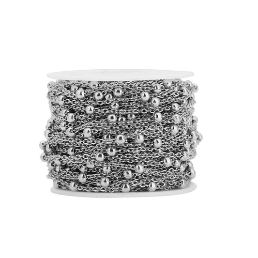 Stainless Steel | 1 mm | Satellite Bead Chain Roll | 1 Ft Length