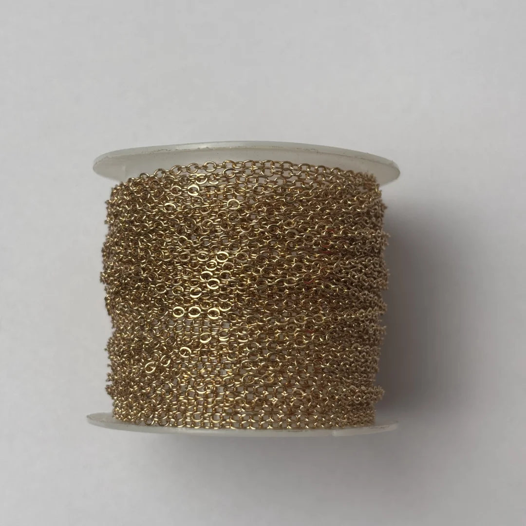 1 Ft of 18K Plated Stainless Steel Cable Chain