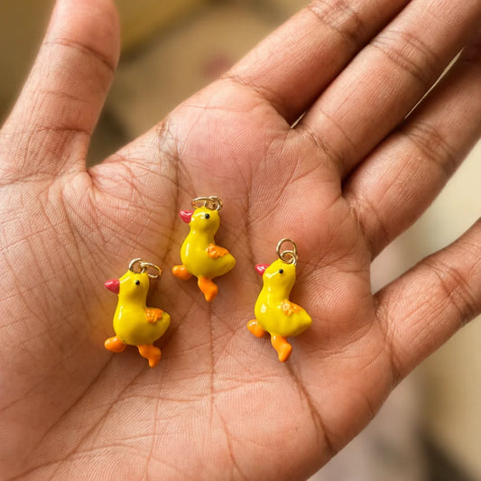 Yellow Duck Charms with Hooks