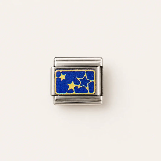 Stainless Steel | Gold Star Blue Plated Italian Charm
