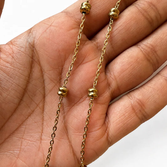 Stainless Steel | Gold Plated Beaded Chain