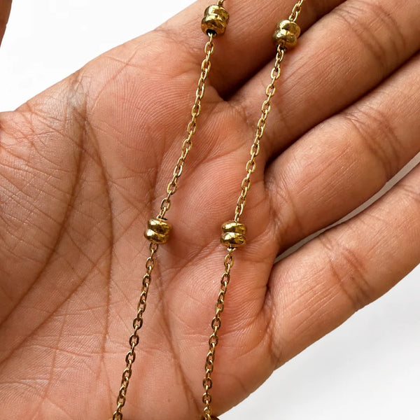 Stainless Steel | Gold Plated Beaded Chain