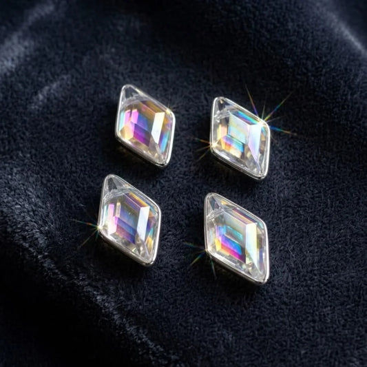 Rhomboid Glass Crystal AB Beads | 1.9x0.8 cm