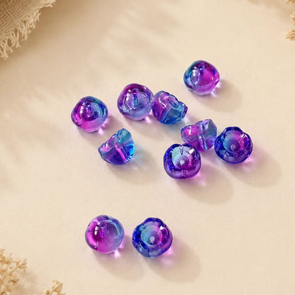 Jelly Cap Glass Beads - Pair of Beads