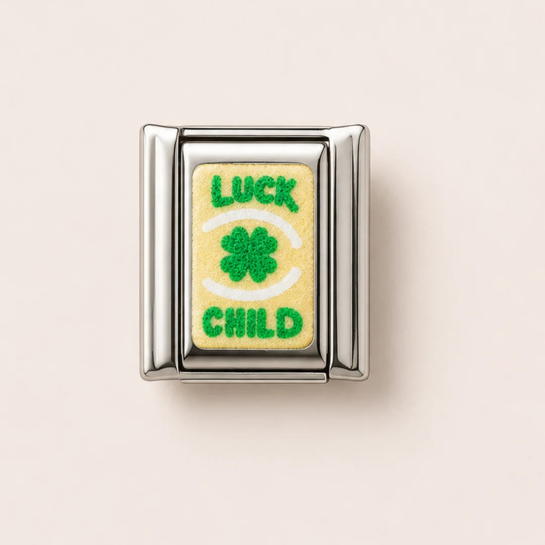 Stainless Steel | Four Leaf Clover in Green Enamel Italian Charm