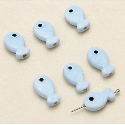 Multicolor Ceramic Fish Beads