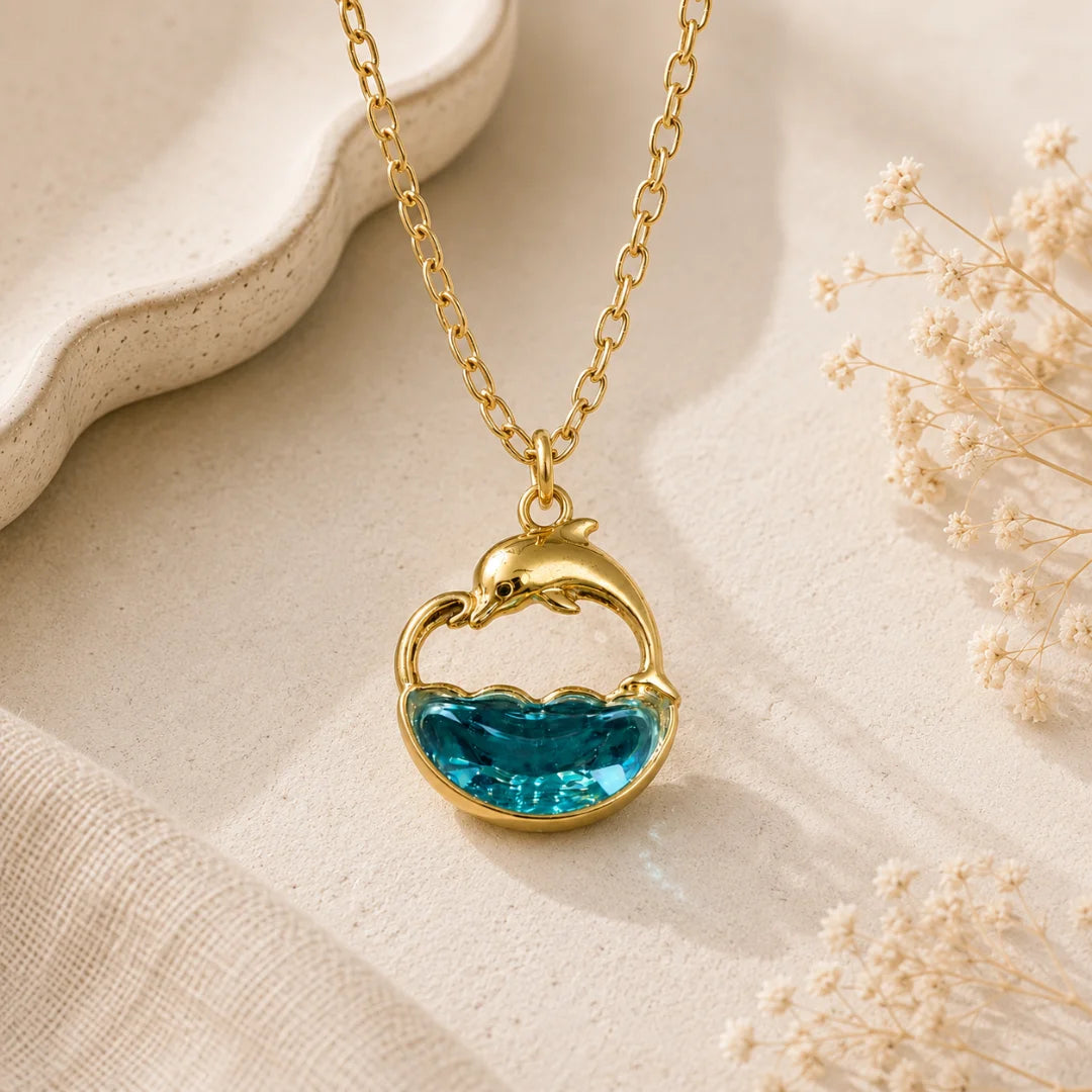 Stainless Steel | 16x15 mm | Blue Dolphin Charm Style -02