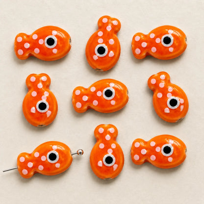 Multicolor Ceramic Fish Beads