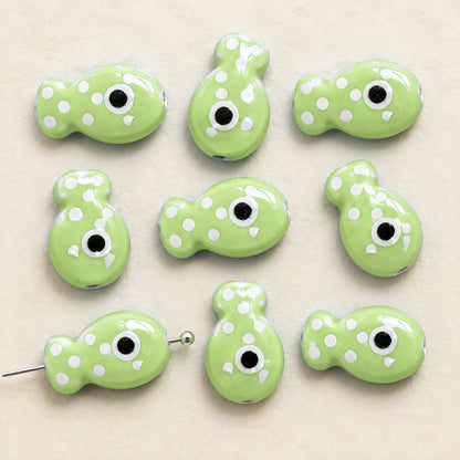 Multicolor Ceramic Fish Beads