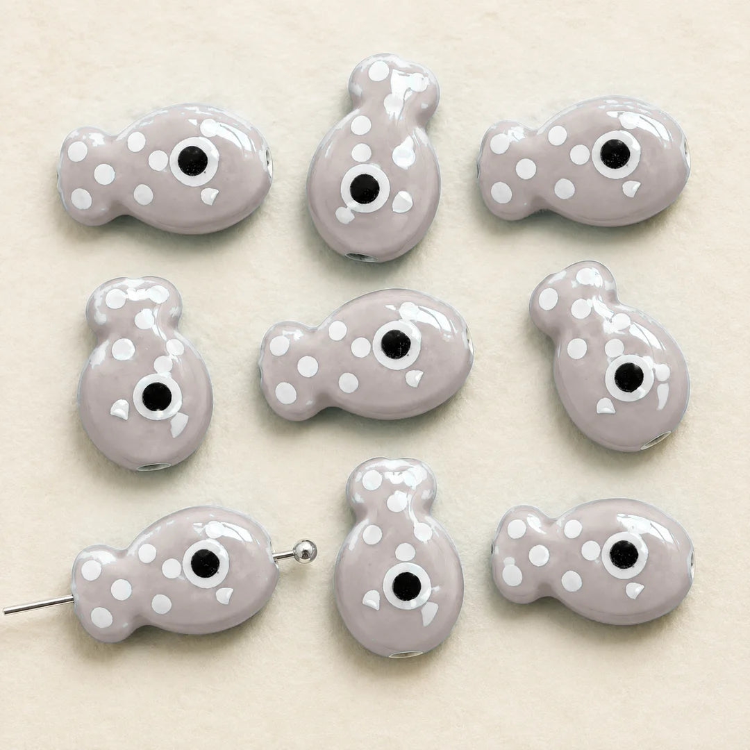 Multicolor Ceramic Fish Beads