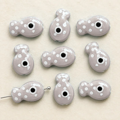 Multicolor Ceramic Fish Beads