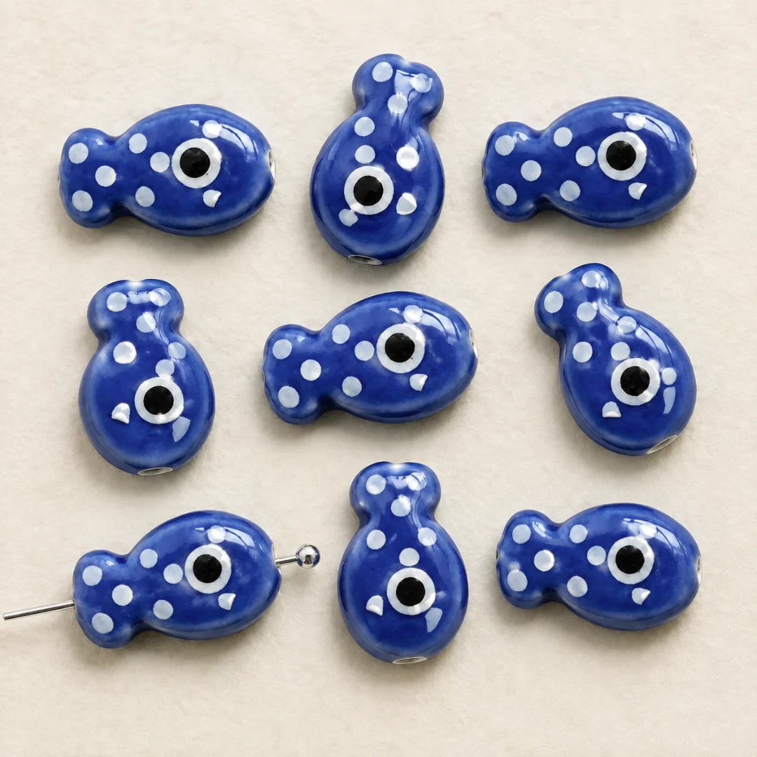 Multicolor Ceramic Fish Beads