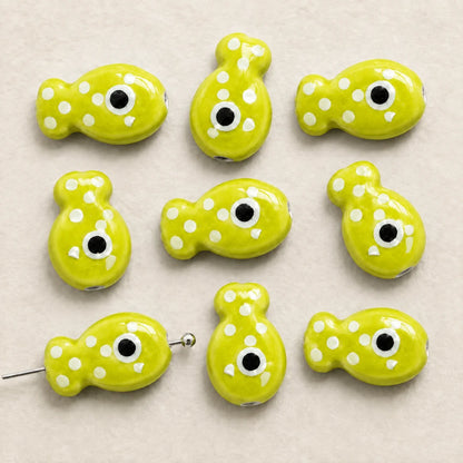 Multicolor Ceramic Fish Beads