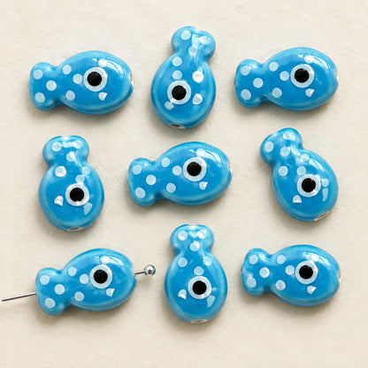 Multicolor Ceramic Fish Beads