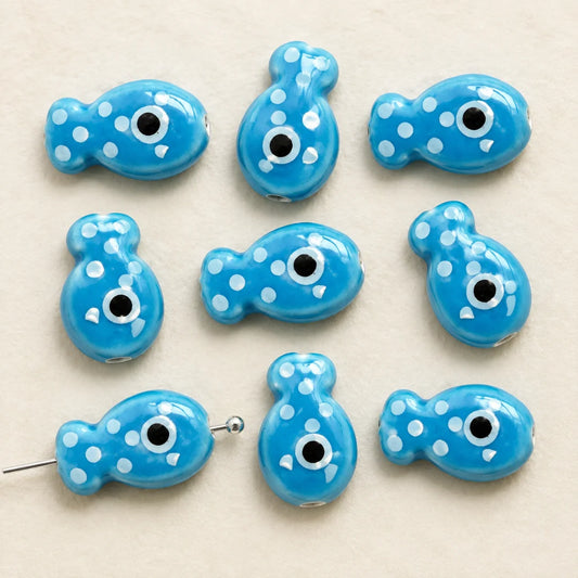 Multicolor Ceramic Fish Beads