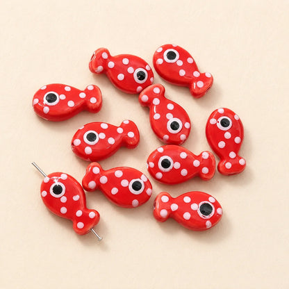 Multicolor Ceramic Fish Beads