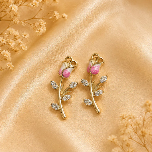 Pink Bloom Drop Charm
