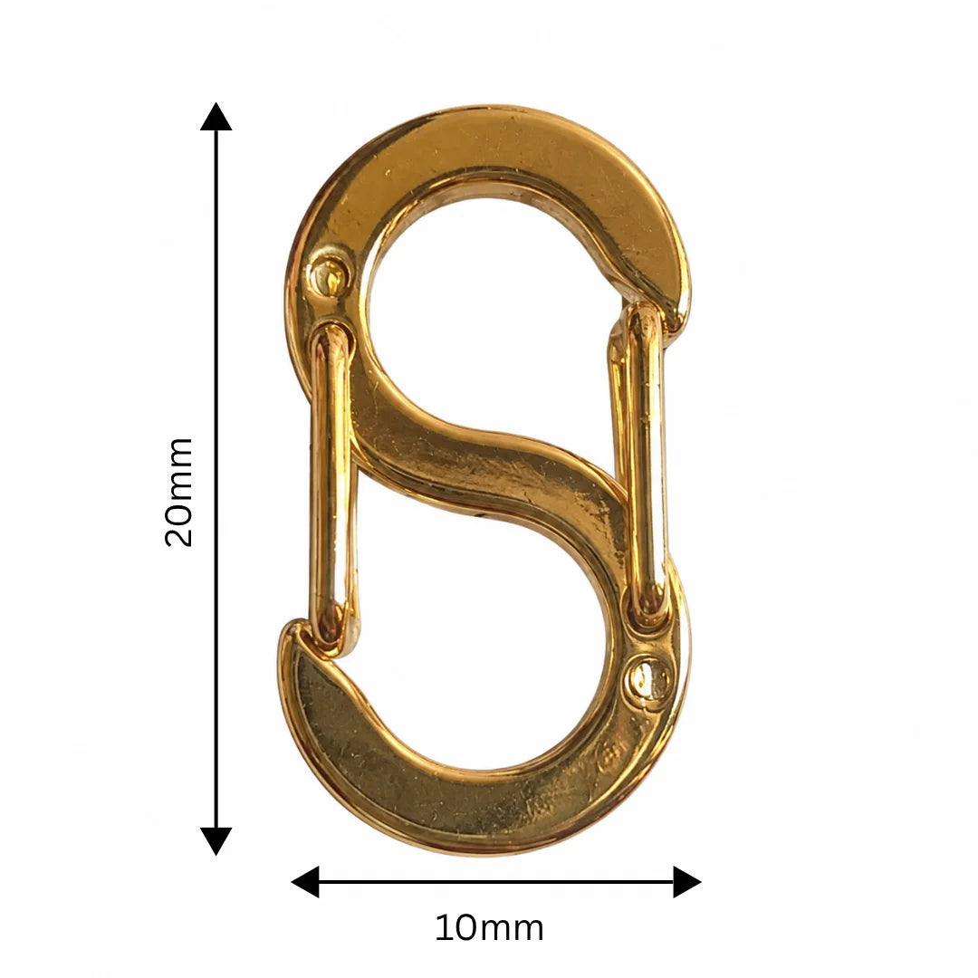 Stainless Steel | Gold Toned S-shaped Double Opening Lobster Clasp Style 01