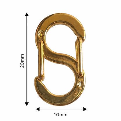 Stainless Steel | Gold Toned S-shaped Double Opening Lobster Clasp Style 01