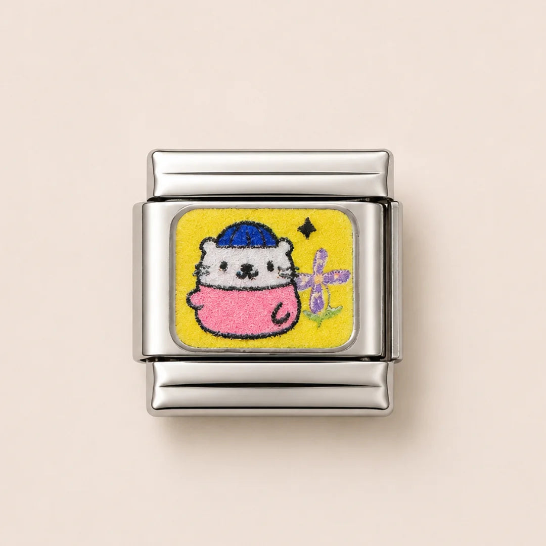 Stainless Steel | Small White Bear with Blue Hat
