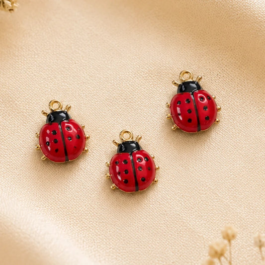 Red Enamel Ladybug Charm