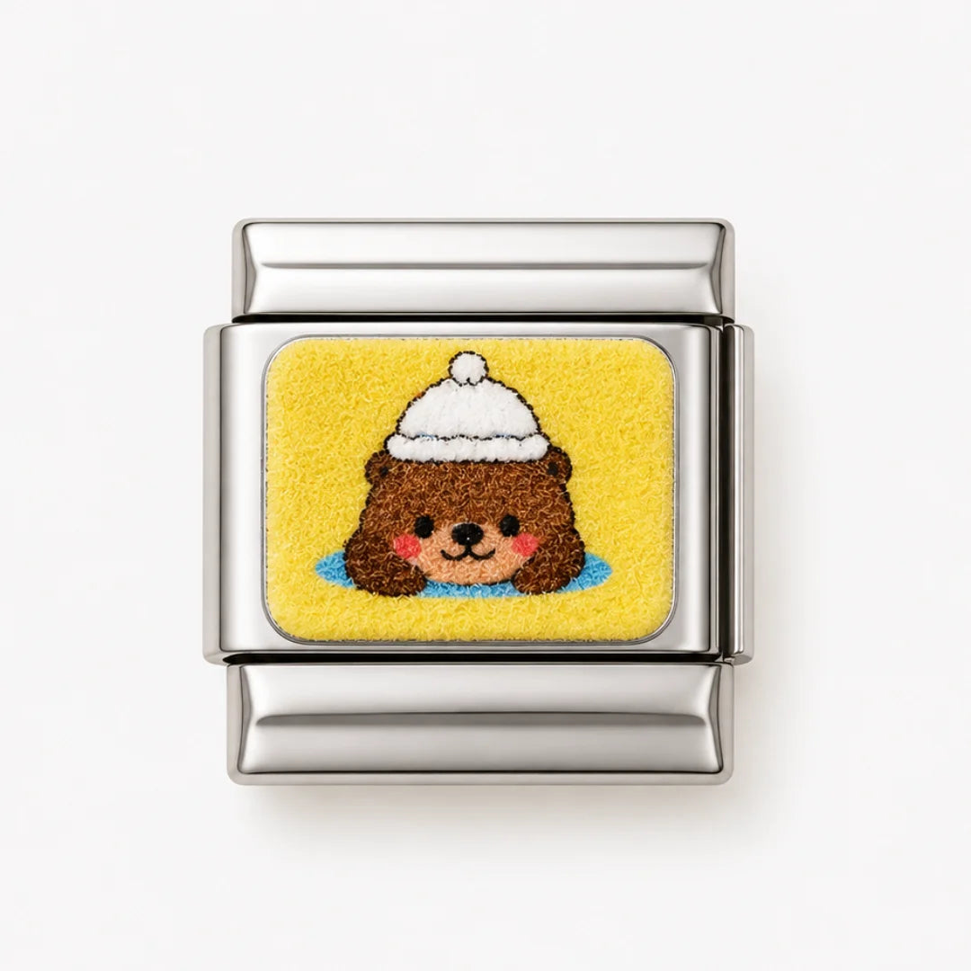 Stainless Steel | Cute Brown Bear Italian Charm
