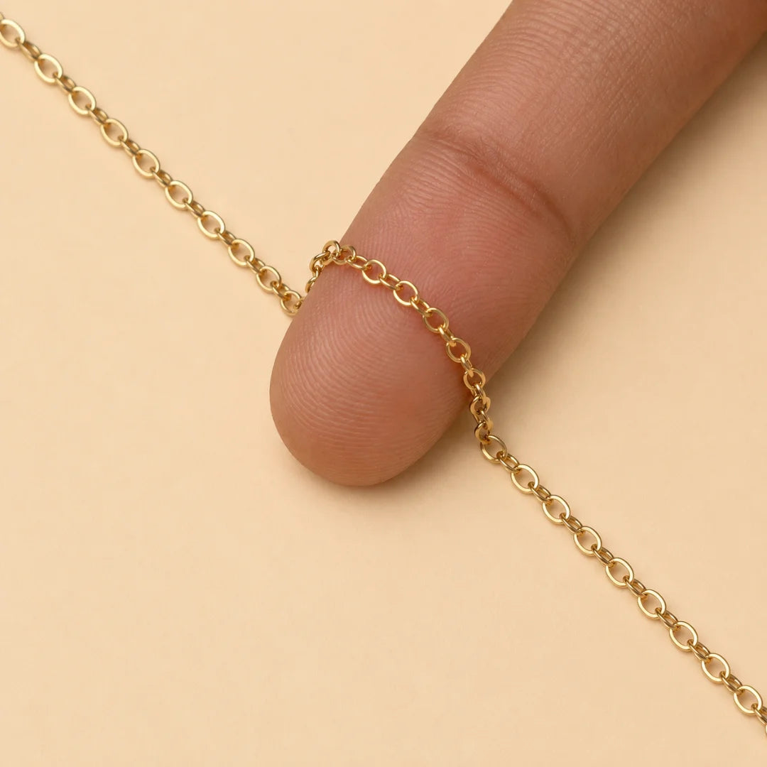 1 Ft of 18K Plated Stainless Steel Cable Chain