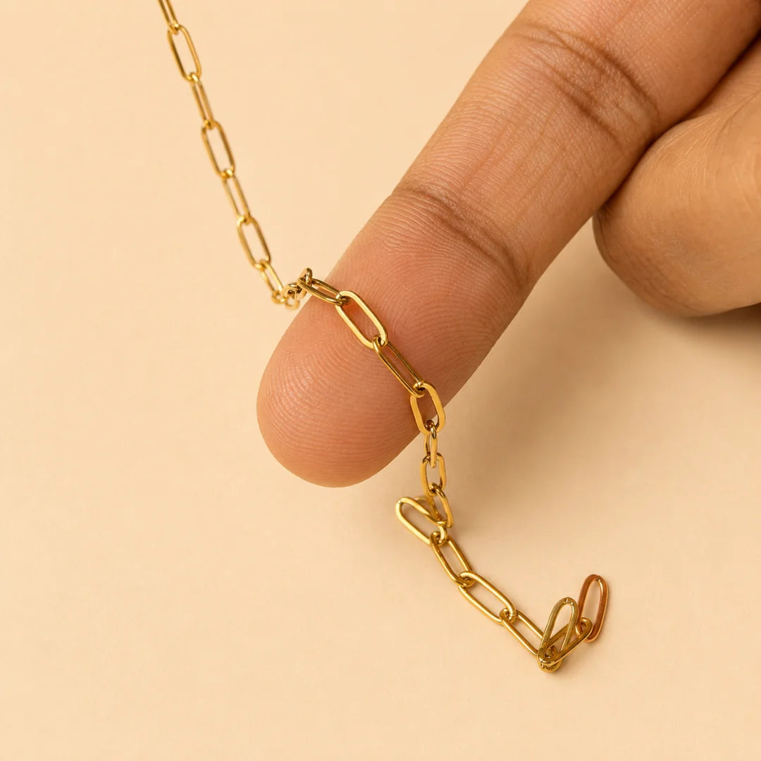 1 Ft of 14K Gold Plated Stainless Steel Paperclip Chain