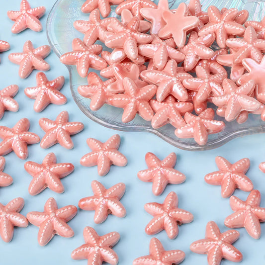 Multicolor Ceramic Starfish Beads