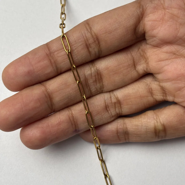 1 Ft of 18K Gold Plated Cable Rope Link Chain