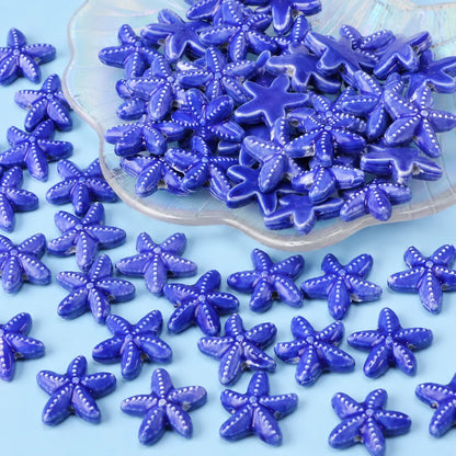 Multicolor Ceramic Starfish Beads