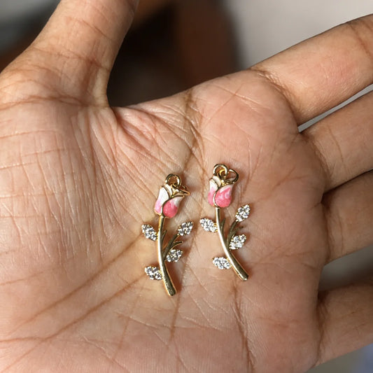 Pink Bloom Drop Charm