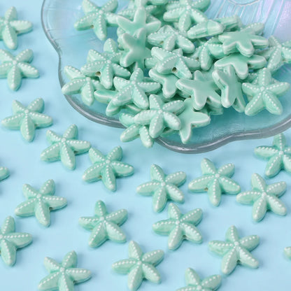 Multicolor Ceramic Starfish Beads