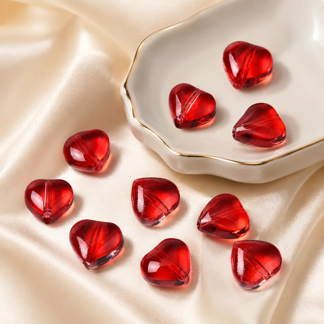 Glass Heart Beads | 6x6 mm