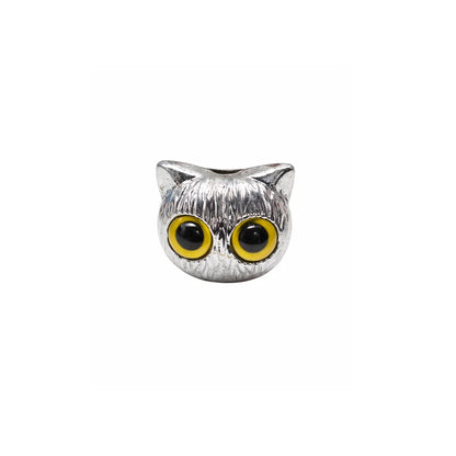 AB Plated Cartoon Big Eyed Cat Charm