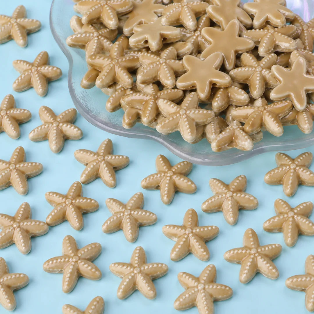 Multicolor Ceramic Starfish Beads