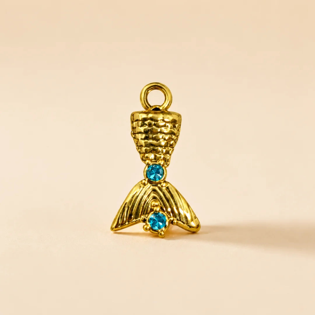 Stainless Steel | 15x9 mm | Mermaid Tail Charm Style -02