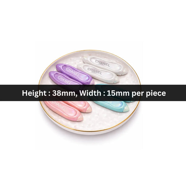 Acrylic | 38x15 mm | AB Plated Chanel Shoe Charms