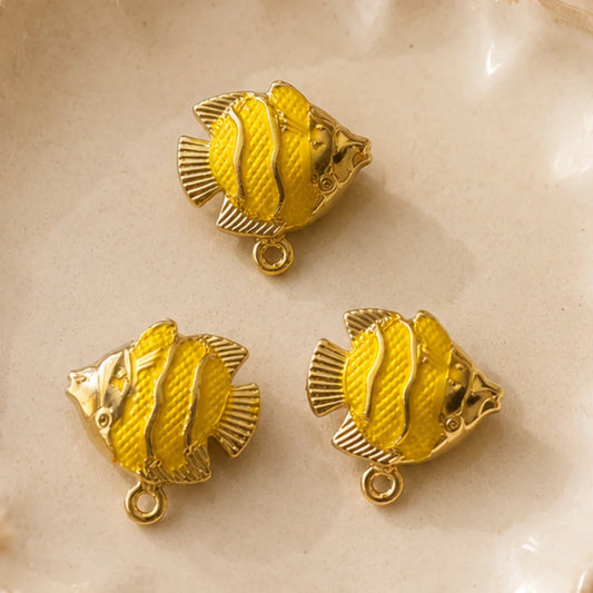 Dainty Fish Charm - Yellow