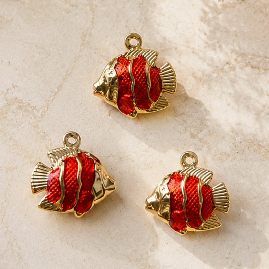 Dainty Fish Charm - Red