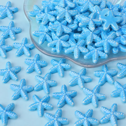 Multicolor Ceramic Starfish Beads