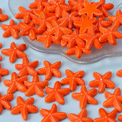 Multicolor Ceramic Starfish Beads