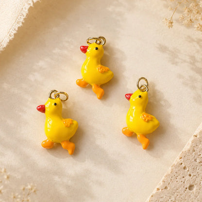 Yellow Duck Charms with Hooks