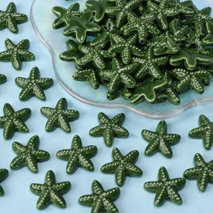 Multicolor Ceramic Starfish Beads
