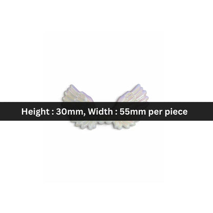 30x55 mm | AB Plated Iridescent angel wings charm