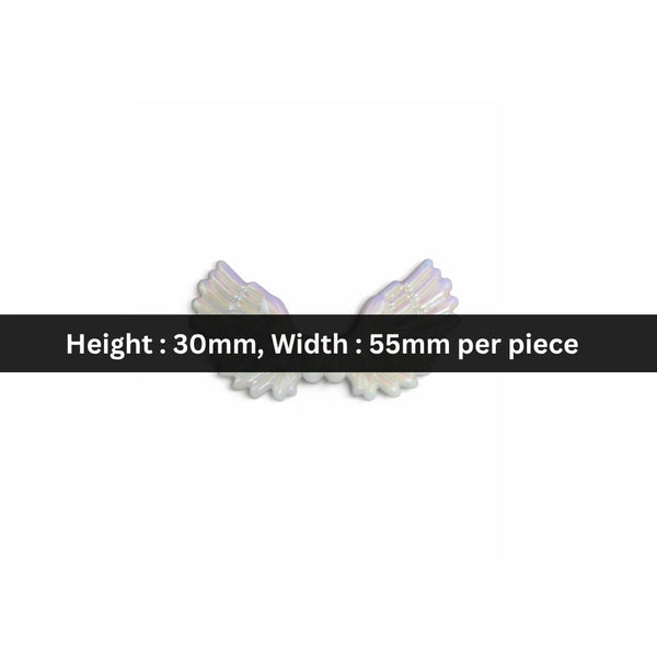 30x55 mm | AB Plated Iridescent angel wings charm