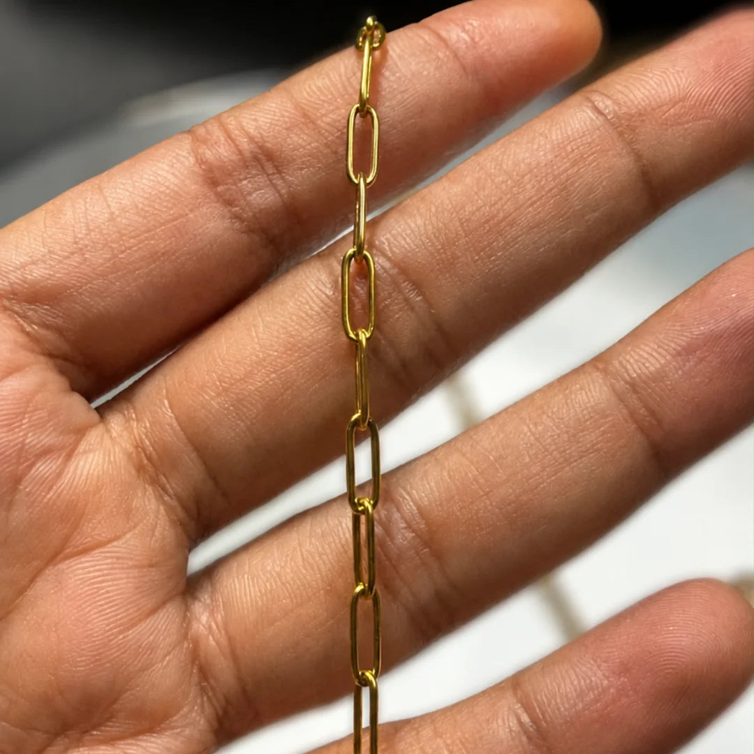 1 Ft of 18K Gold Plated Cable Rope Link Chain